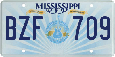 MS license plate BZF709