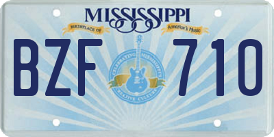 MS license plate BZF710