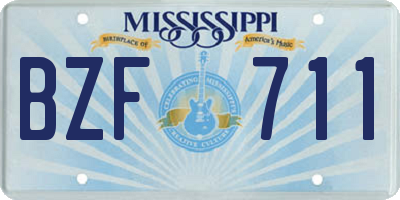 MS license plate BZF711