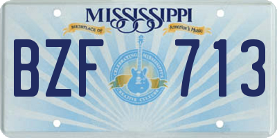 MS license plate BZF713