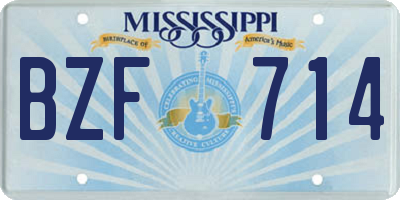 MS license plate BZF714