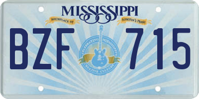 MS license plate BZF715