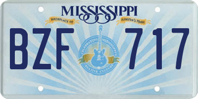 MS license plate BZF717
