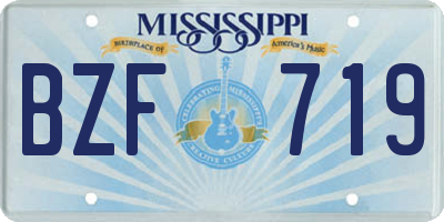MS license plate BZF719