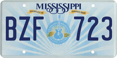MS license plate BZF723