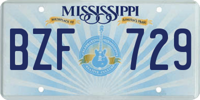 MS license plate BZF729
