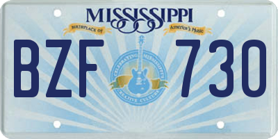 MS license plate BZF730