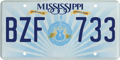 MS license plate BZF733