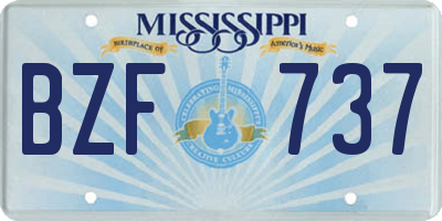MS license plate BZF737