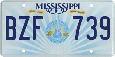 MS license plate BZF739