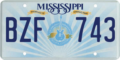MS license plate BZF743