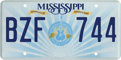 MS license plate BZF744