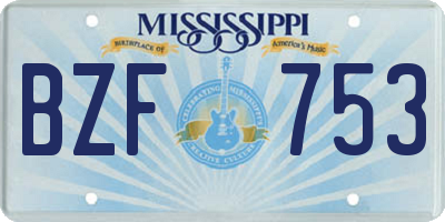 MS license plate BZF753