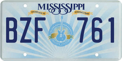 MS license plate BZF761