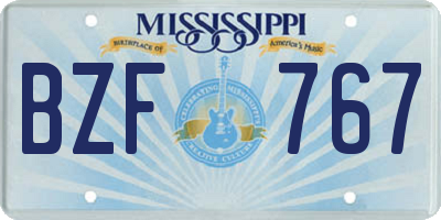 MS license plate BZF767