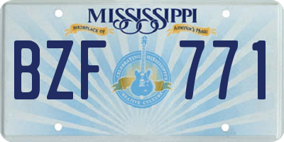 MS license plate BZF771