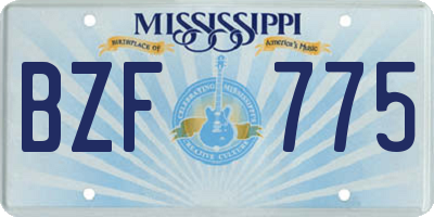 MS license plate BZF775