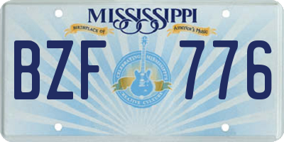 MS license plate BZF776