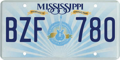 MS license plate BZF780