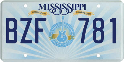 MS license plate BZF781