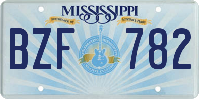 MS license plate BZF782