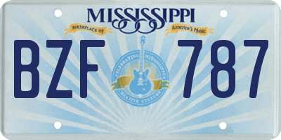 MS license plate BZF787