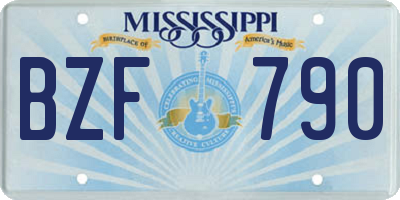 MS license plate BZF790
