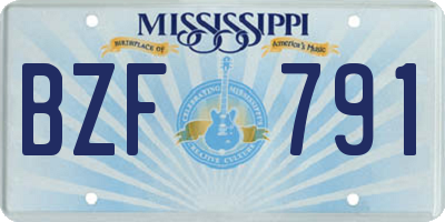 MS license plate BZF791