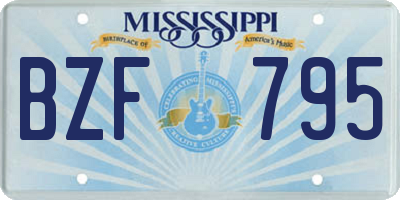 MS license plate BZF795
