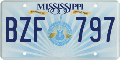 MS license plate BZF797