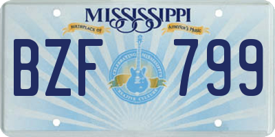 MS license plate BZF799