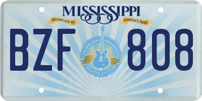 MS license plate BZF808