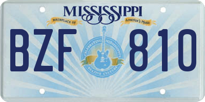 MS license plate BZF810