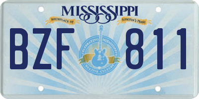 MS license plate BZF811