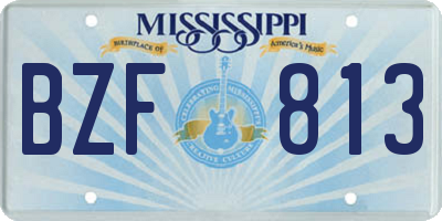 MS license plate BZF813