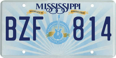 MS license plate BZF814