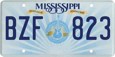 MS license plate BZF823