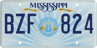 MS license plate BZF824