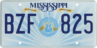 MS license plate BZF825