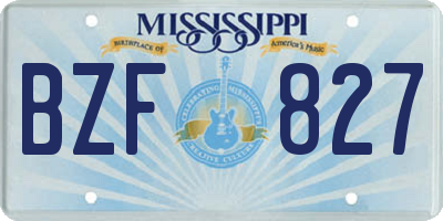 MS license plate BZF827