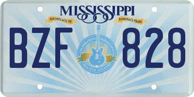 MS license plate BZF828