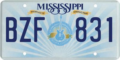 MS license plate BZF831
