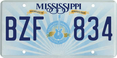 MS license plate BZF834