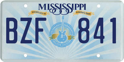MS license plate BZF841