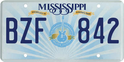 MS license plate BZF842