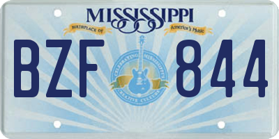 MS license plate BZF844