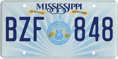 MS license plate BZF848