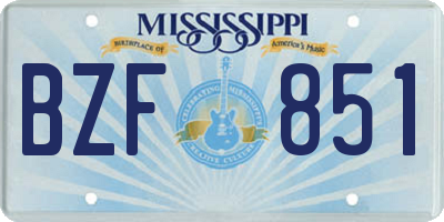 MS license plate BZF851