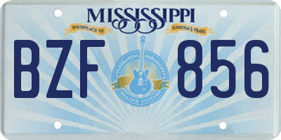 MS license plate BZF856