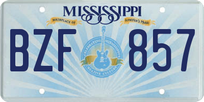 MS license plate BZF857